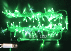 гирлянда НИТЬ 10W мерцающий Зеленый RL-S10CF-24V-CT/G, прозрачный провод 10 м., соединяемая, 24V, 100 Led, IP65