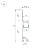 алюминиевый профиль ARH-PLINTUS-FANTOM-L-2000 BLACK 041213