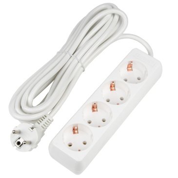 удлинитель с заземлением Uniel UL-00010007 S-GCU4-5 WHITE 5м Ultra