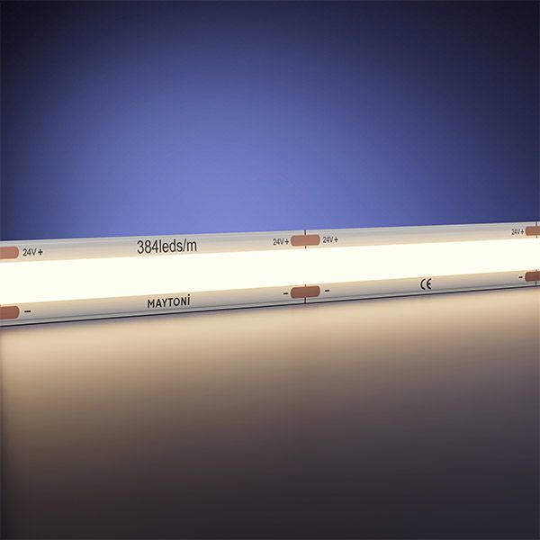 Светодиодная лента Белый теплый COB 24V 12W/m 384Led/метр 201221 Ultra 3000K 50м