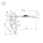 Архитектурный алюминиевый профиль KLUS STEP-FRONT-2000 ANOD 023866