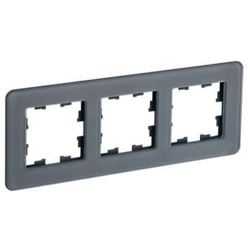 Рамка стеклянная 3 поста IEK BRITE BR-M32-G-41-K53 РУ-3-2-Бр графит RE