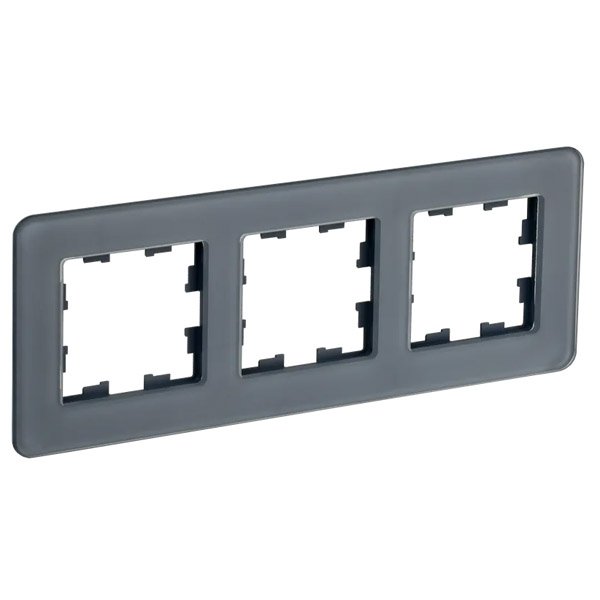 Рамка стеклянная 3 поста IEK BRITE BR-M32-G-41-K53 РУ-3-2-Бр графит RE