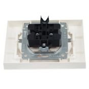 Штепсельная розетка встраиваемая двойная IEK BRITE 16А BR-R21-16-K36-F РС12-3-БрЖ с з/к без з/ш в сборе жемчуг