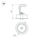 Встраиваемый светильник   9W Белый дневной 028146 CL-SIMPLE-R78-9W 45deg 220V IP20 поворотный  круглый белый
