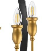 Люстра подвесная Lightstar без лампы 731247 CERO 4х40W E14 черный/золото