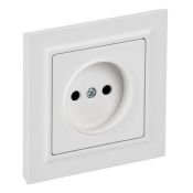 Штепсельная розетка встраиваемая IEK BRITE 10А BR-R10-10-K91-F РСР10-1-0-БрАБ без з/к без шторк в сборе арктический белый