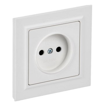 Штепсельная розетка встраиваемая IEK BRITE 10А BR-R10-10-K91-F РСР10-1-0-БрАБ без з/к без шторк в сборе арктический белый