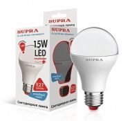 светодиодная лампа шар  A60 Белый дневной 15W SUPRA SL-LED-PR-A60-15W/4000/E27 11621 Уценка!!!