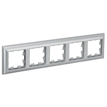Рамка пластик 5 постов IEK BRITE BR-M52-12-K47 РУ-5-Бр алюм./алюминий