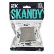 Выключатель встраиваемый одноклавишный проходной с подсветкой IEK SKANDY SK-V12-1-10-K50 SK-V08N металл никель