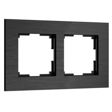 Рамка металлическая 2 поста WERKEL AluMax W0023508 черный алюминий