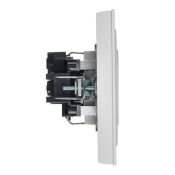 Штепсельная розетка встраиваемая IEK BRITE 16А BR-R14-16-K91-F РСР14-1-0-БрАБ с з/к и шторками в сборе арктический белый