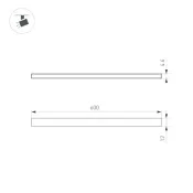 Магнитный трековый светильник 10W Белый дневной MAG-MICROCOSM-STRIP-L600 100deg 24V черный 043268