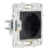 Штепсельная розетка встраиваемая IEK SKANDY 16А SK-R14-16-1-K02 SK-R06B с з/к и шторками безвинтовое крепление черный