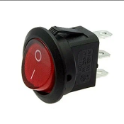 Переключатель KCD1-102, 3A 250V  on-on красн.