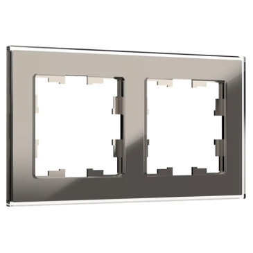 Рамка стеклянная 2 поста IEK BRITE BR-M22-G-K30 РУ-2-2-БрД дымчатый