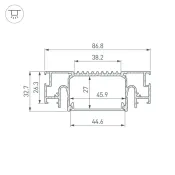 Накладной алюминиевый профиль STRETCH-41-CEIL-CENTER-2000 WHITE 053527