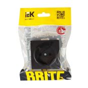 Штепсельная розетка встраиваемая IEK BRITE 10А BR-R10-10-K02 РС10-1-0-БрЧ без з/к и шторками черный