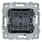 Выключатель встраиваемый двухклавишный перекрестный IEK BRITE BR-V23-0-10-K02 ВС10-2-3-БрЧ черный