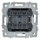 Выключатель встраиваемый двухклавишный перекрестный IEK BRITE BR-V23-0-10-K02 ВС10-2-3-БрЧ черный