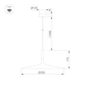 Подвесной светильник   8W Белый теплый 035997 SP-FIORE-R250 230V IP20 цилиндр черный