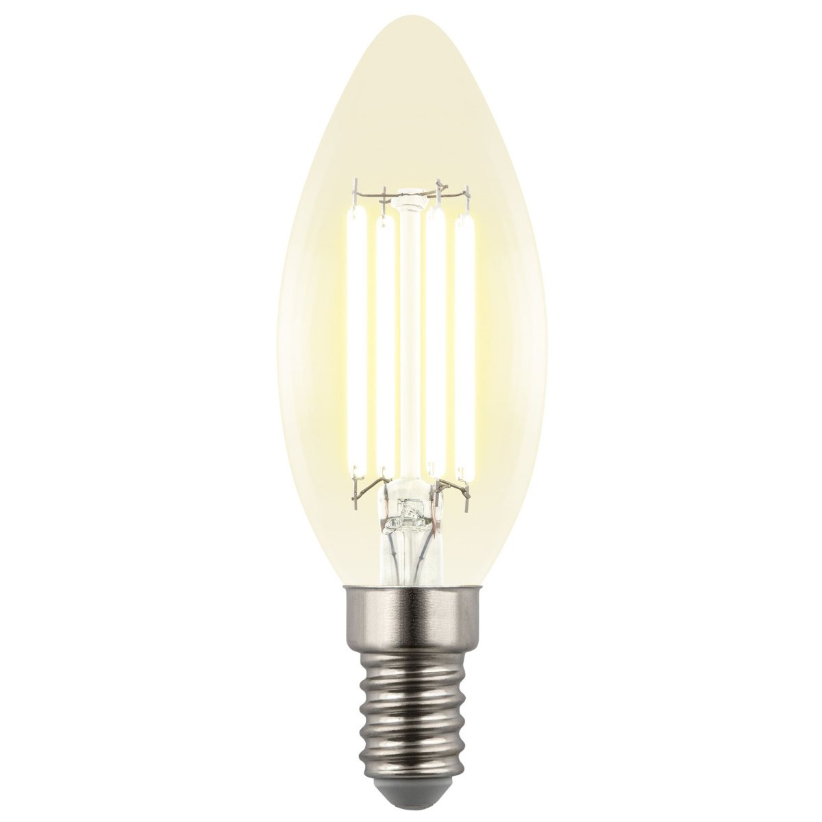 светодиодная лампа свеча Белый теплый  4W UL-00011936 LED-C35-4W-3000K-E14-CL GLY01TR Яркая A++