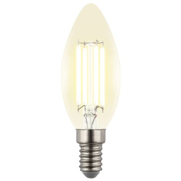 светодиодная лампа свеча Белый теплый  4W UL-00011936 LED-C35-4W-3000K-E14-CL GLY01TR Яркая A++