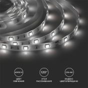 Светодиодная лента  Белый дневной 5050 12V  7.2W/m 30Led/метр герм (силикон) 00-150 Стандарт IP65