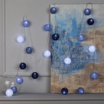 гирлянда НИТЬ Белый с насадками «Клубки кофейные» прозрачная нить, 20 LED, 5м IP20  220 В