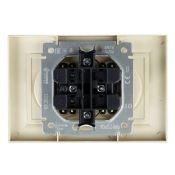 Штепсельная розетка встраиваемая двойная IEK BRITE 10А BR-R23-10-K10-F РСш12-2-БрКр без з/к с з/ш в сборе бежевый