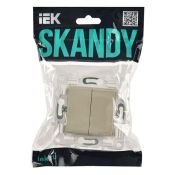 Выключатель встраиваемый двухклавишный IEK SKANDY SK-V20-0-10-K10 SK-V04B бежевый