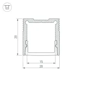 алюминиевый профиль SL-SLIM20-H20-2000 WHITE 047631