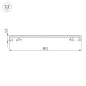 алюминиевый профиль KLUS держатель PHS-3X-BASE-H4.3-2000 ANOD 019869