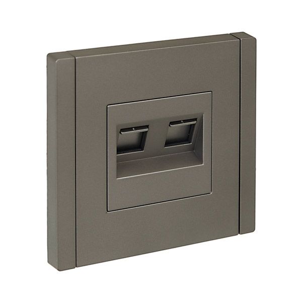Розетка двойная RJ11+RJ45 IEK FORTE&PIANO кат.5E FP535 сталь FP-KT20-O-1-K46
