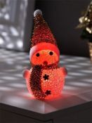фигурка  светодиодная на батарейках «Золотистый снеговичок», 8 см, 1 LED, AG13х3, свечение мульти (RGB)