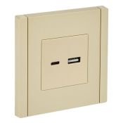 Розетка встраиваемая USB IEK FORTE&PIANO A+C 3,1А FP-U22-D31-K10 FP450 ваниль
