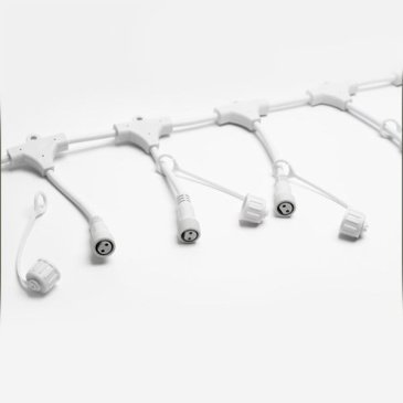Шина для гирлянд ALEDUS MC-2.3M-20-W 2.3 м, 20 Т-коннекторов, белый провод, 2Pin