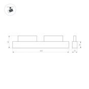 Трековый светильник  16W Белый теплый 033825(1) MAG-ORIENT-FLAT-L465 прямоугольник трековый черный DALI
