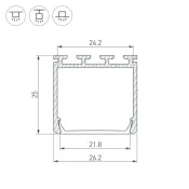 алюминиевый профиль KLUS PLS-LOCK-H25-3000 ANOD 044846