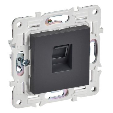 Розетка встраиваемая компьютерная IEK SKANDY SK-K10-2-K48 SK-K02T RJ45 кат.6 титан