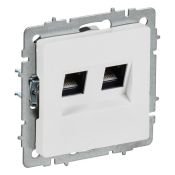 Розетка встраиваемая компьютерная двойная IEK BRITE BR-K20-2-K91 РК11-2-БрАБ RJ45 кат.6 арктический белый Розетка встраиваемая компьютерная двойная IEK BRITE BR-K20-2-K91 РК11-2-БрАБ RJ45 кат.6 арктический белый
