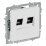 Розетка встраиваемая компьютерная двойная IEK BRITE BR-K20-2-K91 РК11-2-БрАБ RJ45 кат.6 арктический белый