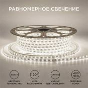 Светодиодная лента Белый дневной 2835 220V  6W/m  60Led/м герм 17-43 Стандарт IP65 50М