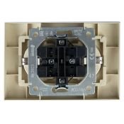 Штепсельная розетка встраиваемая двойная IEK BRITE 16А BR-R21-16-K47-F РС12-3-БрА с з/к без з/ш в сборе алюминий