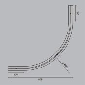 Коннектор радиусный D600 встраиваемый под ГКЛ 9,5мм Levity TRA184-R600-12B чёрный