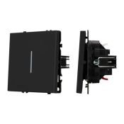 Выключатель встраиваемый одноклавишный проходной Arlight 054261 SWT-NOBE-MKP1-SFPL-L-BK с подсветкой черный