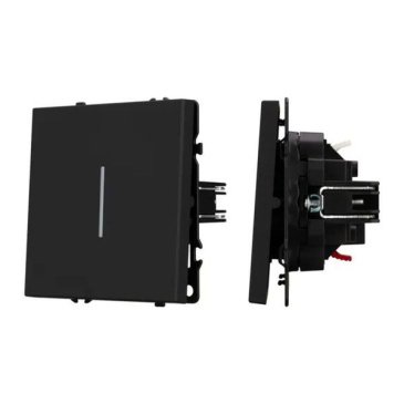 Выключатель встраиваемый одноклавишный проходной Arlight 054261 SWT-NOBE-MKP1-SFPL-L-BK с подсветкой черный