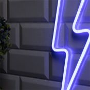 фигурка  светодиодная неоновая «Молния»  Голубой, 3хАА, USB, 13х33.5 см