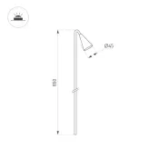светильник   3W Белый теплый 050689 KT-HAREBELL-BOLL-H850 (BK, 40 deg, 24V) IP65 черный